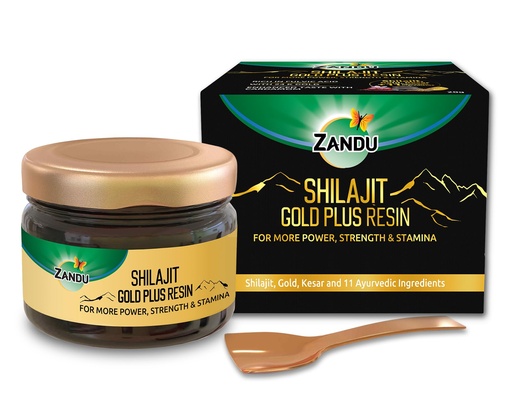 [BRSRAZI7AUDRAFAZ] Zandu Shilajit/Shilajeet Gold Plus Resin | Boosts Stamina, Strength & Energy I Promotes muscle growth & recovery | 20g I 100% Pure Himalayan Shilajit with 24K Gold Bhasma