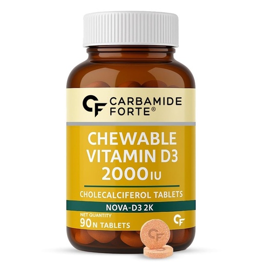 [BRSRECAFOEIRYD3G] Carbamide Forte Vitamin D3 2000IU | Vitamin D Tablets | D3 supplement - Cholecalciferol for Bone & Immune Health | Vitamin D3 Tablets for Women & Men | Raspberry Flavour - 90 Tablets