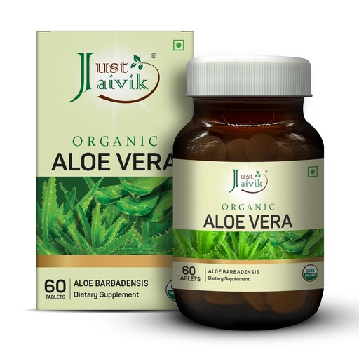 [BRSRYYILDNYBGYDL] Just Jaivik Organic Aloe Vera Tablets 600 mg 60 count