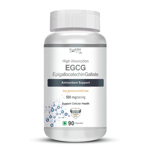 [BRSW2GIKBMBRG23D] Vokin Biotech EGCG from Green Tea Leaf Extract 500mg EGCG - Antioxidant Support – 90 Capsules