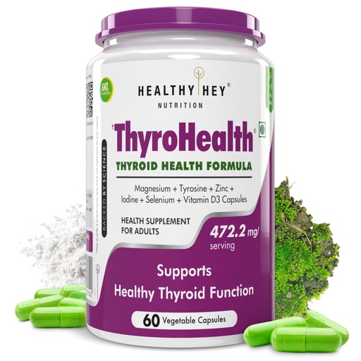 [BRSRMBA7DMHBAH33] HealthyHey Nutrition ThyroHealth - Thyroid Health Formula - 475 mg per serving - 60 vegetable Capsules
