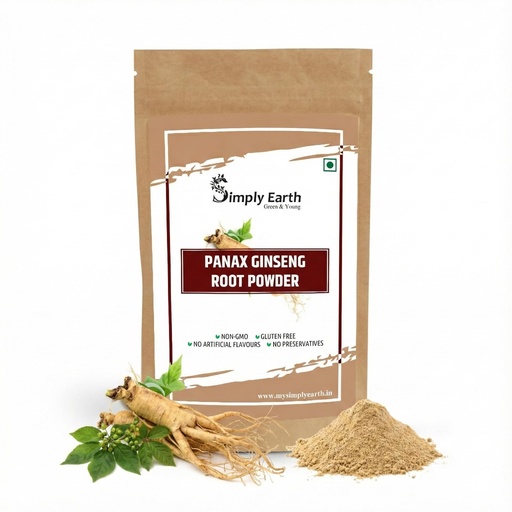 [BRSRMEI3OQNBQF32] Simply Earth Panax Ginseng Powder, Korean Red Ginseng, for Immunity, Cognitive Support, Muscle Strength & Energy - 100 GM