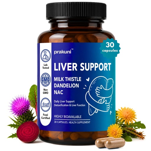[BRSRYFQHCUCWAADZ] Liver Support Capsules for Adults | Liver Detox & Natural Liver Health Supplement | Supports Liver Function, Digestion, Metabolism & Antioxidant Protection | 30 Capsules