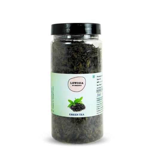 [BRSROGT2OAGQIDTK] Lewisia Inorganics Green Tea Leaves 80g Pack I All Flavour I Zero Calories I Improves Metabolism & Reduces Waist I