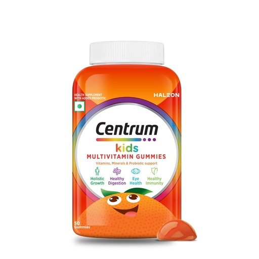 [BRSRMFTYCABA4CL5] Centrum Kids- Multivitamin Gummies for Kids | Non-Habit Forming | With Zinc, Vitamin B, C, D for Overall Growth, Healthy Digestion, Eye Health, Immunity | Tasty Orange Flavour | Veg - 50 gummies