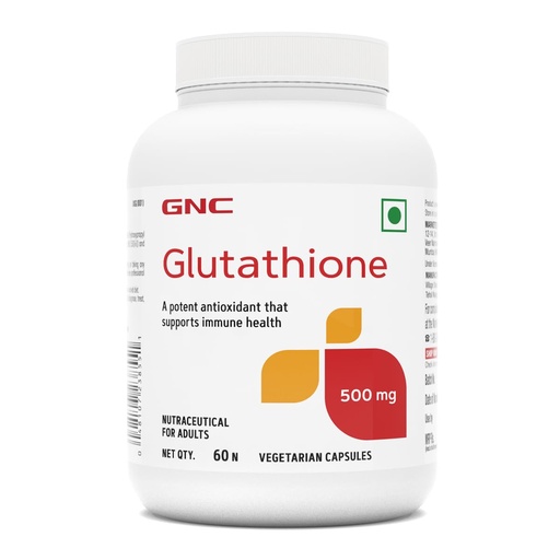 [BRSRMAQEAUOQ2CDJ] GNC Glutathione 500mg With Vitamin C For Clear & Radiant Skin | 60 Veg Capsules | Reduces Dark Spots & Melanin Pigmentation | Boosts Immunity | Fights Pollution & UV Damage | For Men & Women| Formulated In USA