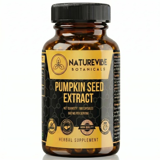 [BRSRGBA5OJ4GACTV] Pumpkin Seed Extract Capsules by Naturevibe Botanicals 180 Veg Capsules | 660 mg Per Serving | Plant-Based Herbal Extract Supplement | Supports Daily Wellness & Nutritional Balance | Vegan & Gluten Free
