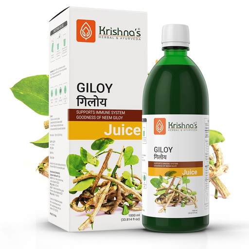[BRSW2AILOUPGGDI7] KRISHNA'S HERBAL & AYURVEDA Giloy Juice Immunity Booster - 1000 Ml | Pack Of 1 | Immune Support | Respiratory Health & Gut Health