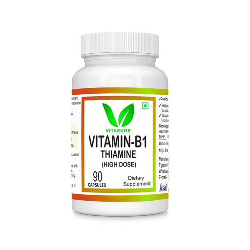 [BRSRMAQZBYNBSF3A] VITARUHE® Vitamin B1 (Thiamine) High Dose – 90 Capsules