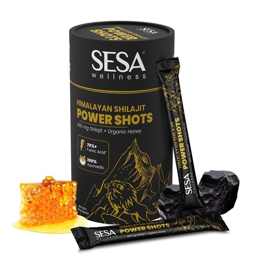 [BRSREEI5BUBWMYLO] Sesa Himalayan Shilajit Power Shots | 30 Sticks | 400mg Pure Shilajit with Organic Honey | Lab Certified, 70%+ Fulvic Acid | Boosts Energy, Stamina & Immunity | 100% Ayurvedic | No Sugar Adulteration & Additives