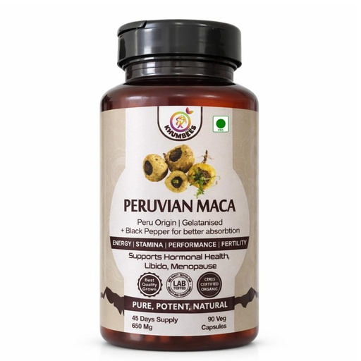 [BRSREAQKBYHQKETH] KHUMBEESS SUPERFOODS Gelatinized Peruvian Maca Root Powder 650mg | Maca Root Capsules with Black Pepper | 90 Vegan Capsules | Energy, Stamina, Vitality & Hormonal Balance Support