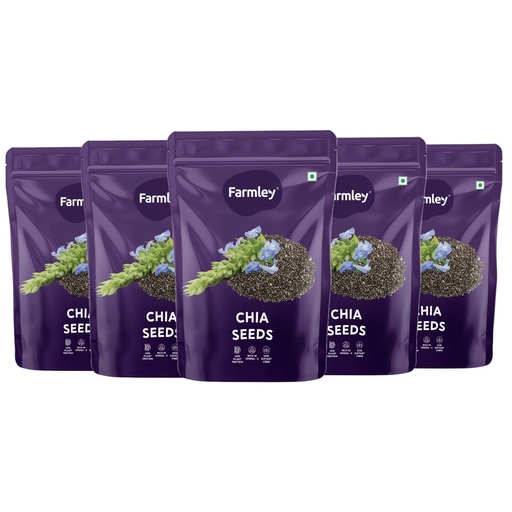 [BRSROEI7DF6RQ3I2] Farmley Chia Seeds 200g I Seeds for Eating | Seeds for Weight Management | Rich in Calcium, Protein & Fibre (Pack of 5)
