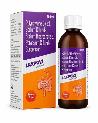 [BRSRGBQFPIIBGGTH] PEG 3350 Suspension 200 ml Sugar Free For Kids, Men, Women and Elderly | Polyethylene Glycol, Sodium Chloride, Sodium Bicarbonate & Potassium Chloride | Gentle Bowel Movement & Gut Wellness Support | Electrolyte Balance Formula