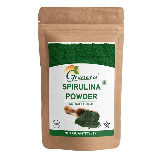 [BRSW2ZLQOQORSGTB] Grenera Spirulina Powder | Protein Algae Superfood Supplement | Natural With No Artificial Additives | 1 kg