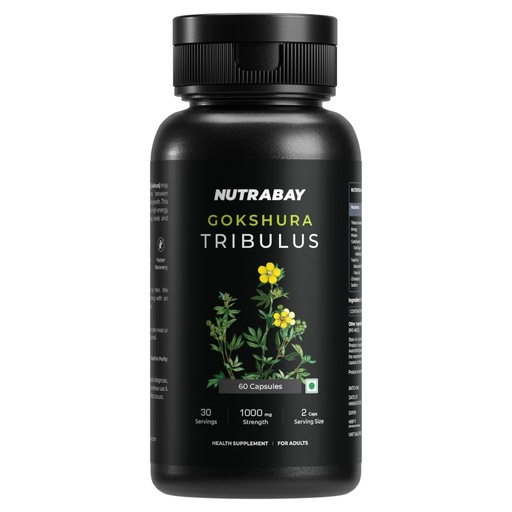 [BRSWYAYKB56AY3T3] Nutrabay Wellness Tribulus Terrestries (Gokshura) - Natural Support for Energy, Performance & Stamina & Muscle Growth - 1000mg, 60 Veg Capsules