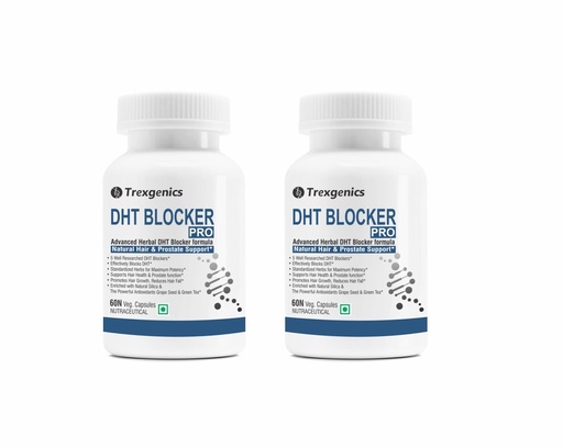 [BRSW2CQ3OECWCGT2] Trexgenics DHT BLOCKER PRO formula with standardized herbs Hair Fall, Prostate Health Support VEGAN & NON-GMO (60 Veg. Capsules) (Pack of 2)