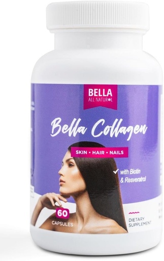 [BRSROHQBAENRYAA2] Bella All Natural Collagen Colageno, Hair, Skin and Nails, 60caps
