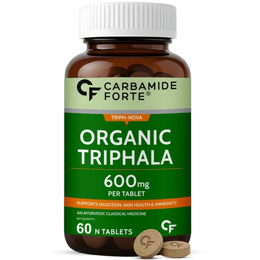 [BRSRAEITO56AAGQU] Carbamide Forte Triphala Churna Tablets 600mg | 100% Organic Triphala Tablets with Amla, Haritaki & Bibhitaki | Triphala Capsules Alternative for Digestive Health | 60 Tablets
