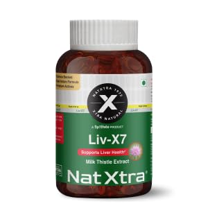 [BRSRGHQTBN7Q4AD7] NatXtra LIV X7 Liver Health Support Supplement | Milk Thistle & Turmeric Extract | Detox Support, Antioxidant Protection & Inflammation Reduction | Supports Healthy Liver Function & Daily Wellness 30 Capsules