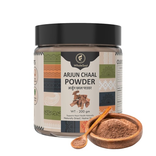 [BRSREGAECF6RUA3X] WholeSoul Arjun Chaal Organic Powder 200g Pack of 1 | Arjuna Bark Powder | Supports Heart Health Cholesterol & Balance BP Management | Ayurvedic Heart Health Support