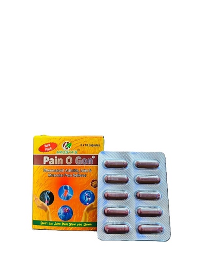 [BRSRYFA7PMGQID35] Ardogyas Pain O Gon 30 Capsules (3 Strips x 10 Capsules) Ayurvedic Capsules with Ashwagandha, Giloy, Yograj Guggul & Mahayograj Guggul Herbal Joint & Mobility Support