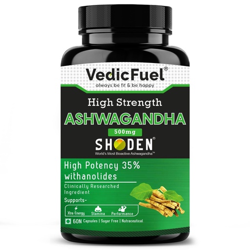 [BRSRAYILB55BAF3V] Ashwagandha, 500mg of Shoden® Ashwagandha, Energy and Immunity Booster, Clinically Researched Ingredient 60 Capsules