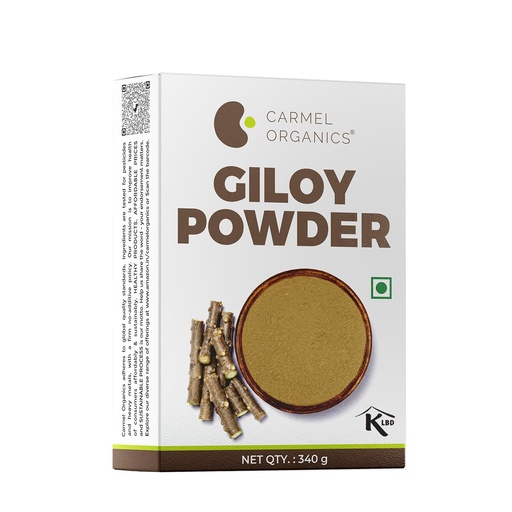 [BRSWYEIBAQGWA2YU] CARMEL ORGANICS Giloy/Guduchi/Gulvel Stem Powder 340 Grams