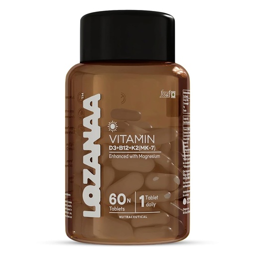 [BRSRECYHBEBWAFD7] Vitamin D3 K2 B12 with Magnesium | MK-7 & Methylcobalamin | Advanced Bone, Muscle & Heart Support | Vegan Tablets (60)