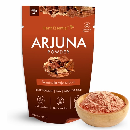 [BRSWGZY5OZ5B42A2] Herb Essential Arjuna Powder 100g | Pure Terminalia Arjuna Herbal Powder | Natural Ayurvedic Supplement Rich in Antioxidants for Daily Wellness Support
