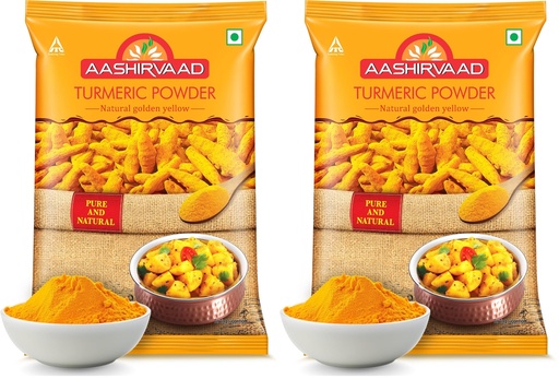 [BRSRYZAPDEHR6D36] Aashirvaad Turmeric Powder, 200g, Natural Golden Turmeric Powder with No Added Flavours and Colours (Pack of 2)