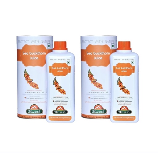[BRSREEA6CN6B4HQ7] Biosash Himalayan Sea Buckthorn Juice 250ml (Pack of 2) | Organic Cold-Pressed Pure Juice | Rich in Omega 3 6 7 9, Vitamins & Antioxidants | No Added Sugars, Sea Buckthorn Berries for Wellness & Vitality