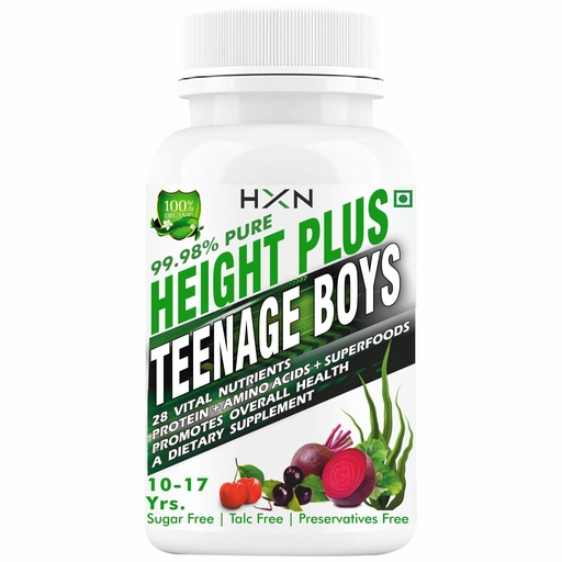 [BRSRMHD6CJ5Q2EQ2] HXN Height Support Supplement for boys with 28 Vitamin Minerals to help Increase Growth –60 Tablets