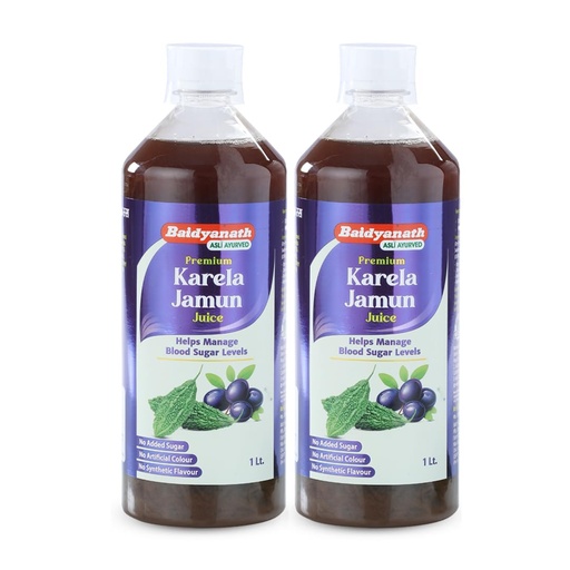 [BRSREZANOADQMG3Z] Baidyanath Premium Karela Jamun Juice - 1L (Pack of 2) | Supports Healthy Blood Sugar Levels Naturally |