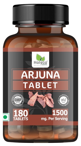 [BRSROZT2CQCB6GQZ] Arjuna Tablet - 180 tablets | Known as Terminalia arjuna, White marudah, Koha tablets | Natural, No Additives and No Preservetives