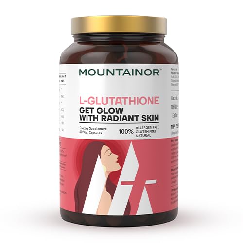 [BRSWYAYPCMHRMCQ6] MOUNTAINOR L Glutathione 1000mg For Healthy, Brightening & Radiant Skin (60 Veg Caps) For Men & Women With Vitamin C, Biotin
