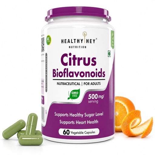 [BRSRMBA7A4IQMCQZ] HealthyHey Nutrition Citrus Bioflavonoids - 500mg per serving - 60 Vegetable Capsules