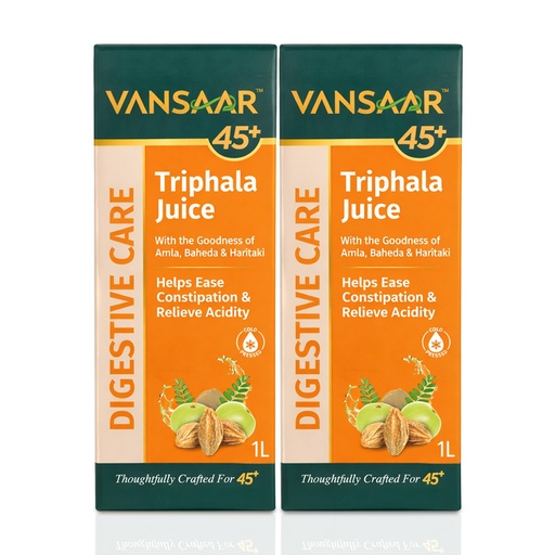 [BRSROZITDF5GK2Q7] Vansaar Triphala Juice| All-in-one Digestive Care Solution | Long term constipation, digestive problem relief supplement | Improves Gut Health | 100% Ayurvedic Formula - 1L (Pack Of 2)