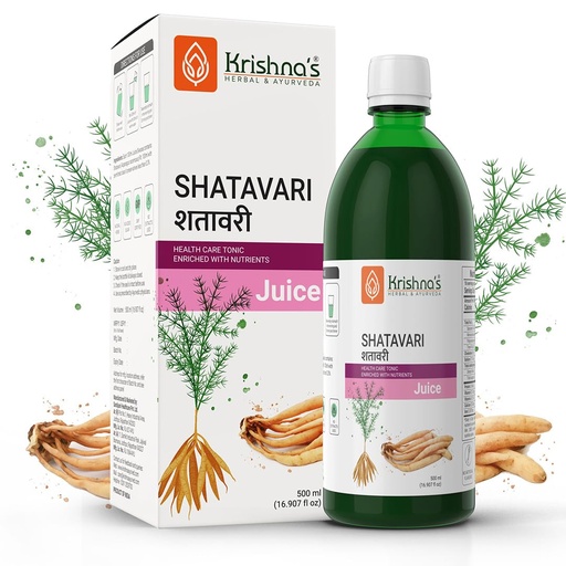 [BRSWGED2C4MWYFDD] Krishna's Shatavari Juice 500 ml | Helps in Strength and Lactation in women | Rejuvenative for Vata and Pitta