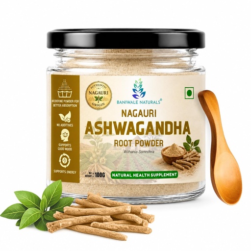 [BRSRAAA5PMJQECL4] Ashwagandha Powder 100g | Pure Ashwagandha Root Powder | No Additives, No Preservatives | Supports Stress Relief, Energy, Stamina & Daily Wellness