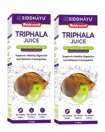 [BRSW2GA6C56BUGTP] Baidyanath Asli Ayurved Triphala Juice 1L Helps In Reduce Body Fat Also Beneficial In Constipation Helps To Control Cholesterol Level, 2000 Ml - Pack Of 2