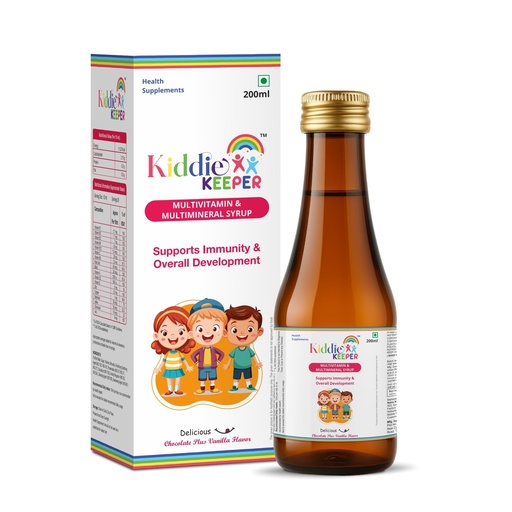 [BRSREFINBV6QEFDB] Multivitamin Syrup for Kids with Iron & Zinc (200ml) – Chocolate Vanilla Flavour | Daily Nutrition Support for Immunity & Growth Development | Gluten-Free Multimineral Health Syrup