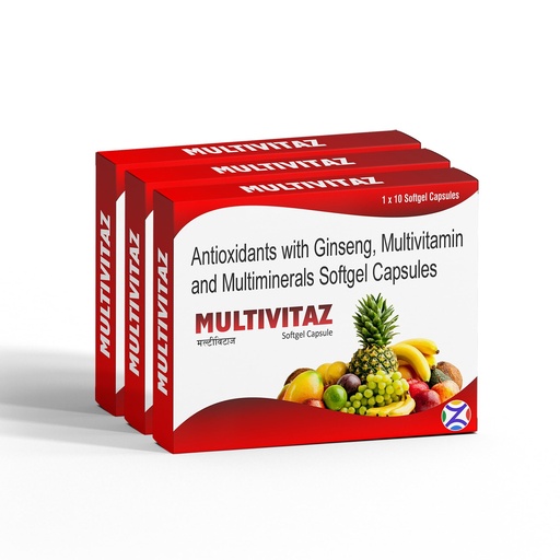 [BRSRAAIFBUDQE2Q2] Multivitaz Softgel Capsules | For Men & Women With Essential Nutrients, Vitamins, Minerals, Anti-oxidants For Building Immunity & Energy | Multi Vitamin with Ginseng |