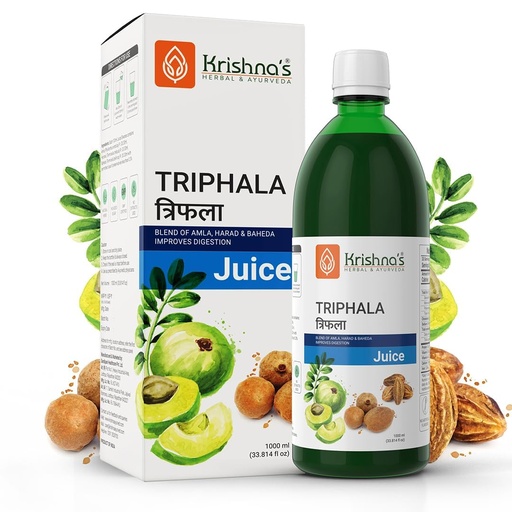 [BRSWGCAPO5YGOAA7] KRISHNA'S HERBAL & AYURVEDA Triphala Juice - 1000 Ml | Natural Laxative | Enriched With Amla, Harad, Baheda | Improves Digestion