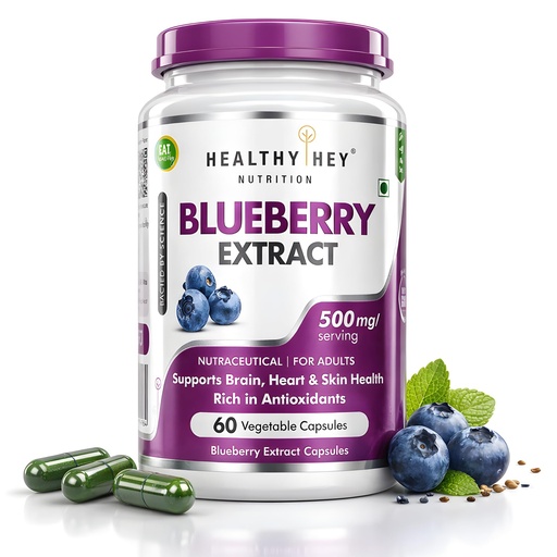 [BRSRGAYODMPRAHLJ] HealthyHey Nutrition Blueberry Extract - 500mg per serving - 60 Vegetable Capsules
