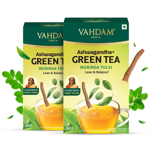 [BRSREEI2PIAQEFY6] VAHDAM Moringa Tulsi Green Tea - 36 TB | Supports Metabolism, Immunity & Stress Management | 7-Herb Low Caffeine Blend | With Spearmint, Peppermint & Lemongrass | Non-GMO