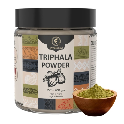 [BRSRACD2C57GOETG] WholeSoul Triphala Powder | 100% Pure & Natural | Ayurvedic Herbal Blend of Amla Haritaki Bibhitaki | Supports Digestion Gut Wellness & Detox | No Additives Preservatives (200 gm (Pack of 1)