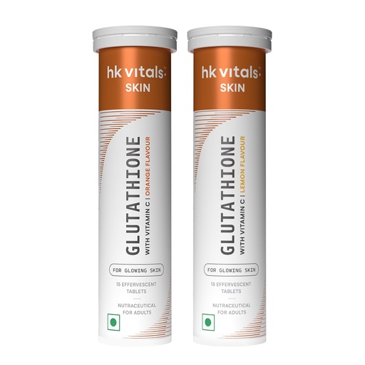 [BRSREYIRBYCWYFL5] hk vitals Glutathione, Lemon & Orange, 2 x 15 Effervescent Tablets