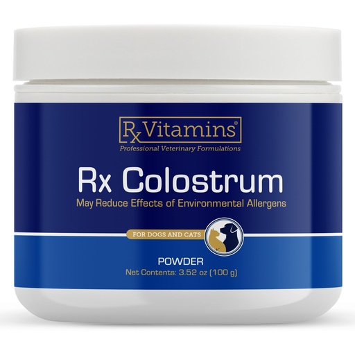 [BRSRAGQTCEIGACDK] Rx Vitamins Colostrum for Dogs & Cats - Whole Bovine Colostrum Powder - Cat & Dog Supplement Ideal Immune Support, Promotes Digestive Health & Allergy Support - 3.52 oz (100g)