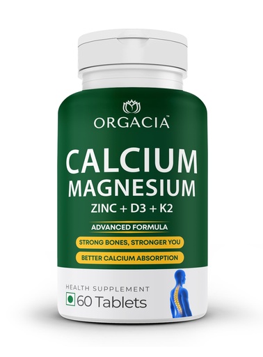 [BRSRYGQNDIJQGC32] Calcium Magnesium Zinc with Vitamin D3 & K2 (MK-7) | High Absorption Calcium Citrate Malate Supplement with Alfalfa & Moringa | Supports Bone Health, Joints & Immunity – 60 Veg Tablets
