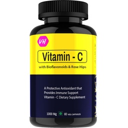 Natural Vitamin C 1000mg Complex | Rose Hips & Citrus Bioflavonoids, Amla, Orange Extract | Immune Support, Antioxidant Protection & Collagen Formation | 60 Capsules by VitaminHaat